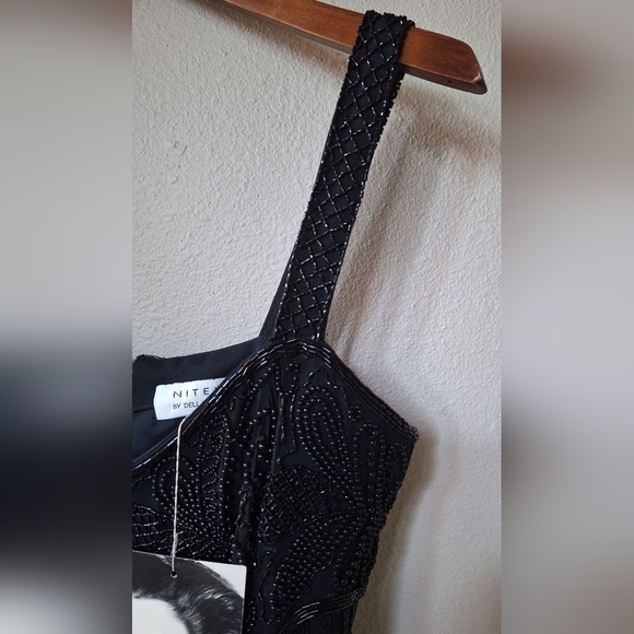 NWT Vintage Silk Niteline by Della Roufogali Beaded Gown Womens size 8 - Picture 3 of 9